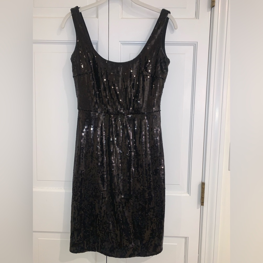 Maggie London Black Sheath Sequin Dress - Size 2
